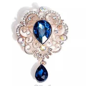 Модная ретро изысканная барочная подвеска в виде капли воды с кристаллами, пряжка для шарфа, брошь-брошь