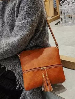 Модная ретро-сумка большого объема для женщин, высококачественная однотонная сумка через плечо из искусственной кожи, мягкая кожаная сумка