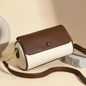 Модная ретро-сумка через плечо с цветным принтом, женская сумка-подушка с клапаном против кражи, маленькая круглая сумка-подушка из искусственной кожи, модная расширенная сумка через плечо, сумка-багет из бостона чёрный