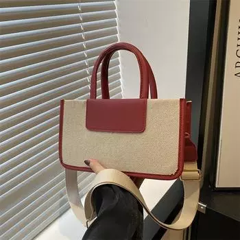 Модная ретро-сумка для поездок на работу, простая повседневная сумка большой вместимости, маленькая квадратная сумка 2024 года, новая летняя простая повседневная сумка чёрный