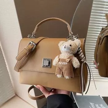 Модная ретро-сумка из мягкой кожи через плечо, повседневная портативная женская сумка, универсальная сумка-мессенджер no pendant хаки