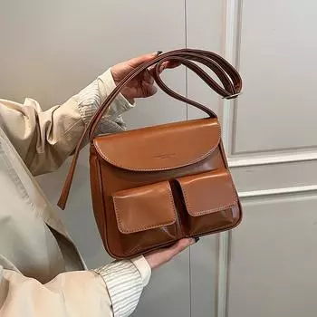 Модная ретро-сумка почтальона женская 2024 весна новая сумка Baigou багажная сумка с несколькими карманами сумка через плечо белый