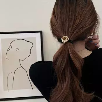 «Модная резинка для волос с металлическим узлом и высокой эластичностью для женщин»