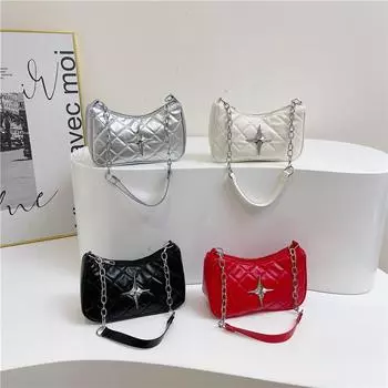 Модная ромбовидная сумка для женщин на лето, новая сумка через плечо, подмышечная сумка, популярная однотонная вышитая нить, маленькая квадратная сумка