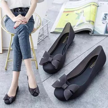 Модная роскошь 2024 года, женские туфли на плоской подошве, весна-лето, туфли на плоской подошве, мокасины, балетки на низком каблуке, повседневные резиновые сандалии, женские резиновые дождевые туфли для женщин 35 розовый