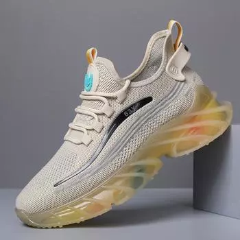 Модная роскошь 2024 Весна/Лето Новые большие корейские мужские повседневные туфли Высококачественные дышащие легкие спортивные кроссовки для бега 40 серый