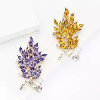 Модная роскошная брошь в виде колоса пшеницы из сплава с четырьмя головками, женское платье, брошь-украшение в виде чеонгсама