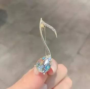 Модная роскошная брошь высокого класса, креативная музыкальная нота, корсаж, булавка для одежды, аксессуары для одежды, женский музыкальный символ