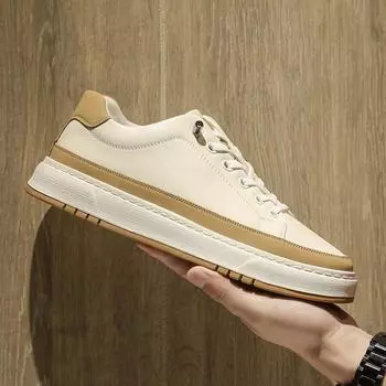 Модная роскошная мужская обувь ручной работы, высококачественная повседневная обувь из белой кожи, модные удобные кроссовки для мужчин, кроссовки Hombre 38 чёрный