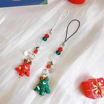 Модная рождественская цепочка для телефона с нескользящей отделкой из бисера, модная милая подвеска, изысканный рюкзак, украшения, аксессуары, подарки A7