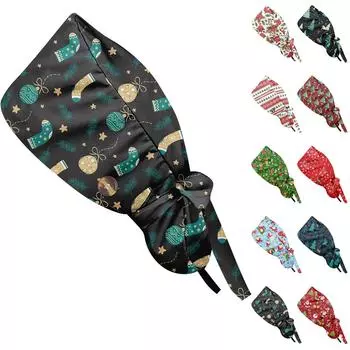 Модная рождественская рабочая кепка с принтом, повседневная женская кепка с хвостиком, кепка с повязкой, кепка Baotou One Size