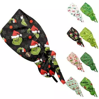 Модная рождественская рабочая кепка с принтом, повседневная женская кепка с хвостиком, кепка с повязкой, кепка Baotou One Size армия зеленый