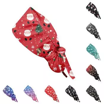 Модная рождественская рабочая кепка с принтом, повседневная женская кепка с хвостиком, кепка с повязкой, кепка Baotou One Size чёрный