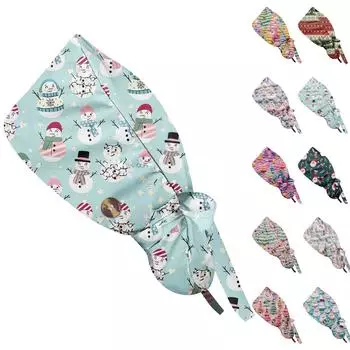 Модная рождественская рабочая кепка с принтом, повседневная женская кепка с хвостиком, кепка с повязкой, кепка Baotou One Size