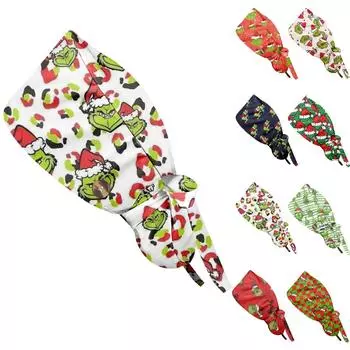 Модная рождественская рабочая кепка с принтом, повседневная женская кепка с хвостиком, кепка с повязкой, кепка Baotou One Size чёрный