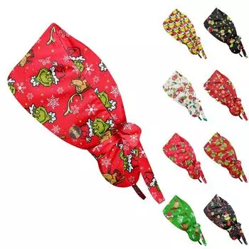 Модная рождественская рабочая кепка с принтом, повседневная женская кепка с хвостиком, кепка с повязкой, кепка Baotou One Size чёрный