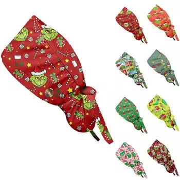 Модная рождественская рабочая кепка с принтом, повседневная женская кепка с хвостиком, кепка с повязкой, кепка Baotou One Size