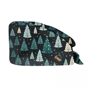 Модная рождественская рабочая шапка с принтом Повседневная стираемая шапка-мешок Кепка One Size чёрный