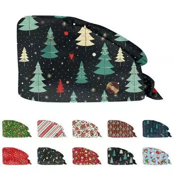 Модная рождественская рабочая шапка с принтом Повседневная стираемая шапка-мешок Кепка One Size зелёный