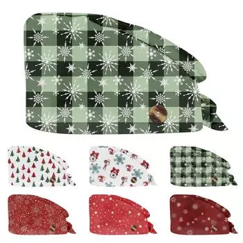 Модная рождественская рабочая шапка с принтом Повседневная стираемая шапка-мешок Кепка One Size зелёный