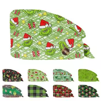 Модная рождественская рабочая шапка с принтом Повседневная стираемая шапка-мешок Кепка One Size