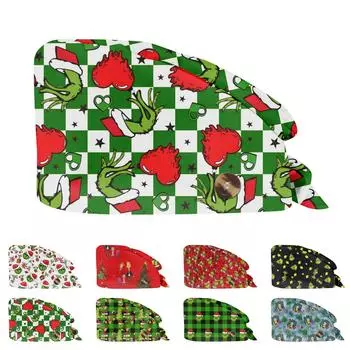 Модная рождественская рабочая шапка с принтом Повседневная стираемая шапка-мешок Кепка One Size