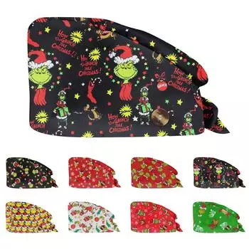 Модная рождественская рабочая шапка с принтом Повседневная стираемая шапка-мешок Кепка One Size белый