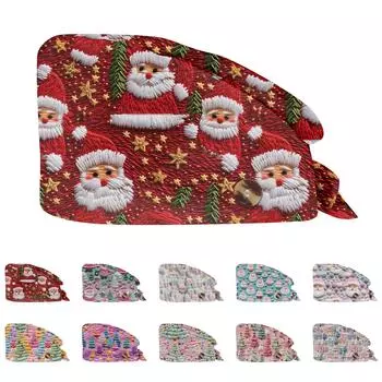 Модная рождественская рабочая шапка с принтом Повседневная стираемая шапка-мешок Кепка One Size зелёный