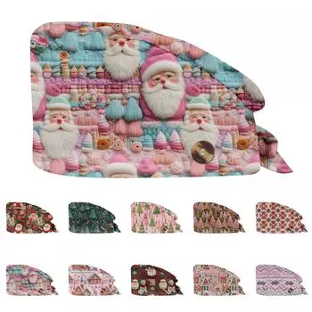 Модная рождественская рабочая шапка с принтом Повседневная стираемая шапка-мешок Кепка One Size