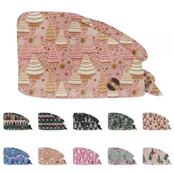 Модная рождественская рабочая шапка с принтом Повседневная стираемая шапка-мешок Кепка One Size