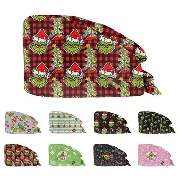 Модная рождественская рабочая шапка с принтом Повседневная стираемая шапка-мешок Кепка One Size чёрный