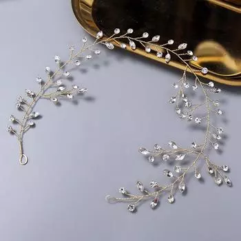 Модная розовая золотая серебряная повязка на голову с кристаллами и стразами для волос из ротанга женская свадебная повязка на голову свадебные аксессуары для волос