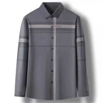 Модная рубашка с длинными рукавами для мужчин, весенний новый стиль, модная, красивая, универсальная, повседневная, свободная, корейский стиль, клетчатый нижний топ L синий