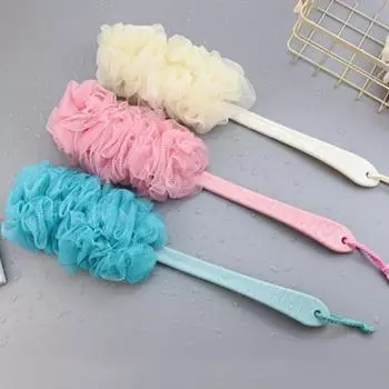 Модная ручка мягкая сетчатая щетка губка 1шт щетка сетчатая щетка длинная подвесная Ванна розовый