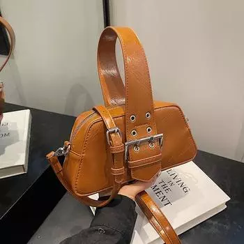 Модная ручная маленькая квадратная сумка женская новая корейская простая сумка из искусственной кожи на одно плечо женская дорожная сумка через плечо (20cm<Max Length<30cm)