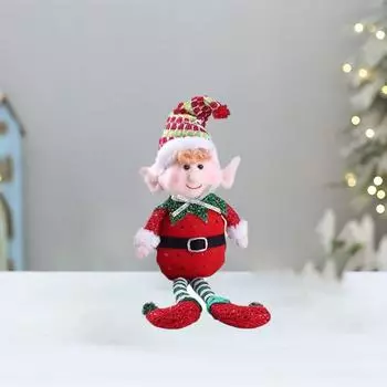 Модная ручная работа Рождественская длинноногая кукла, мультяшная мягкая рождественская кукольная кукла, украшения, милая кукла-эльф, украшение, подарок зелёный
