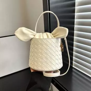 Модная ручная сумка-ведро для женщин 2024 года, новая простая повседневная сумка через плечо в корейском стиле, сумка через плечо Niche Trend