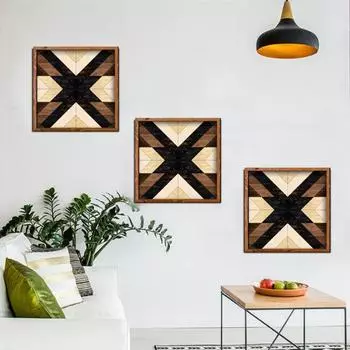 Модная самоклеящаяся изысканная настенная роспись 27x27 см, наклеенная геометрическая деревянная наклейка, реквизит для фотографий