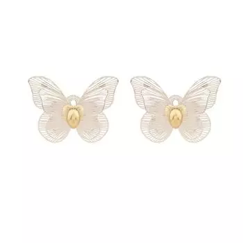 Модная серебряная бабочка женская сережка от солнца противомоскитная спираль без пирсинга ушная клипса