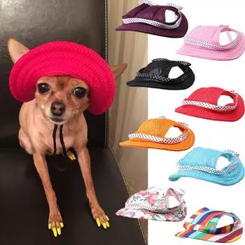 Модная сетчатая дышащая шляпа для домашних животных, круглая спортивная шляпа от солнца, милая пляжная шляпа с принтом на открытом воздухе M оранжевый