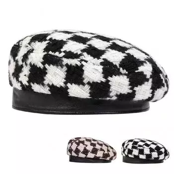 Модная сетка Женская беретная кепка Аксессуары для отдыха на открытом воздухе Шляпа Художника Газетные шляпы Дизайнерские кепки белый