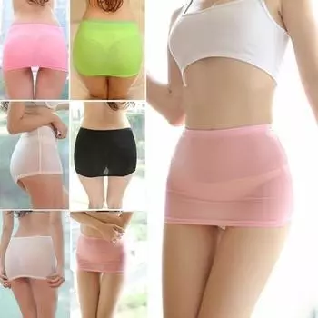 Модная сексуальная прозрачная женская узкая юбка, мини-юбка для ночного ношения белый