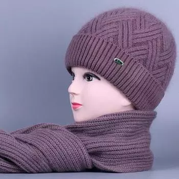 Модная шапка-бини Зимняя шапка Женская Плюс Флис Утолщенная среднего возраста Пожилая Вязаная Холодная Мать Старушка Вечеринка Прохладный Ведро Теплый Only the hat