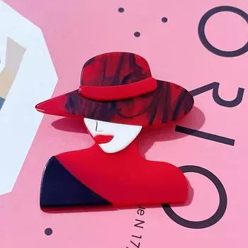 Модная шляпа для девочки Брошь акриловая личность персонаж одежда аксессуары внешняя торговля корсаж