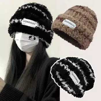 Модная шляпа-ведро из искусственного меха ягненка, модные зимние утепленные бархатные шапки, шапки для женщин, женская шляпа-панама для рыбалки