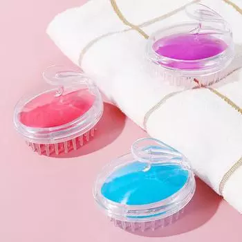 Модная силиконовая массажная щетка унисекс, щетка для мытья волос, удобная для ванной, мягкая, приятная для кожи, модная щетка для ванны, расческа для массажа головы синий