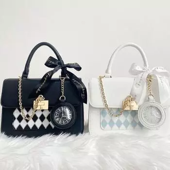 Модная симпатичная сумка-мессенджер Lolita Party Itabag 2024 года, летние кавайные японские милые сумки-банты для женщин из белой искусственной кожи 23X18X8.5cm белый