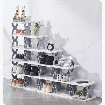 Модная складная полка для обуви, домашняя многослойная полка для обуви, дверная веранда, простая полка для обуви, стеллаж для хранения в спальне 2 floors 18*27cm серый