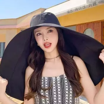 Модная солнцезащитная быстросохнущая шляпа от солнца с большими полями, шаль, шляпа рыбака для женщин one size