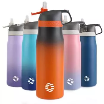 Модная соломенная чашка из нержавеющей стали 304, удобная вакуумная чашка для занятий спортом на открытом воздухе, студенческая богиня 550ml оранжевый